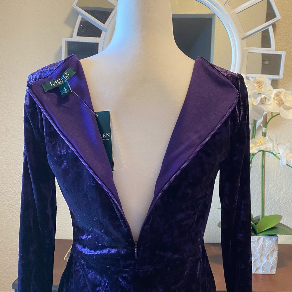 Lauren Ralph Lauren Floor-Length Velvet Dress 2 - Picture 11 of 13